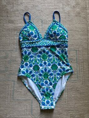 Boden blue/green one piece swim suit